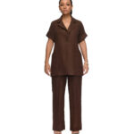 BROWN LINEN TOP AND TROUSER || Size – 8/12 - Image 2